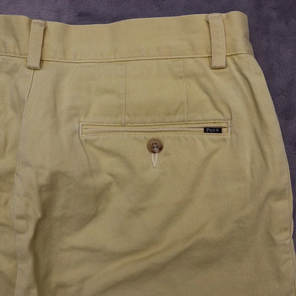 Polo Ralph Lauren Shorts Mens 30 Yellow Classic Fit 9 Khaki Chinos Golf
